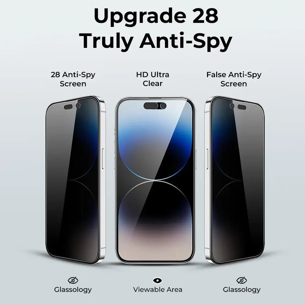 iPhone 16 3Pack Privacy Tempered Glass with Installer Frame - GLASSOLOGY