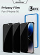 iPhone 16 3Pack Privacy Tempered Glass with Installer Frame - GLASSOLOGY