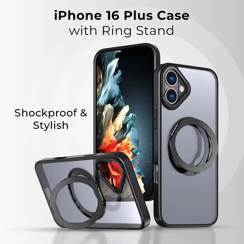 iPhone 16 Plus 360° Rotate Ring Stand MagSafe Case - GLASSOLOGY
