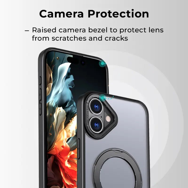 iPhone 16 Plus 360° Rotate Ring Stand MagSafe Case - GLASSOLOGY