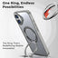 iPhone 16 Plus 360Â° Ring Stand MagSafe Case (Grey) - GLASSOLOGY