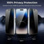 Smartphone with privacy screen protector on a scenic background