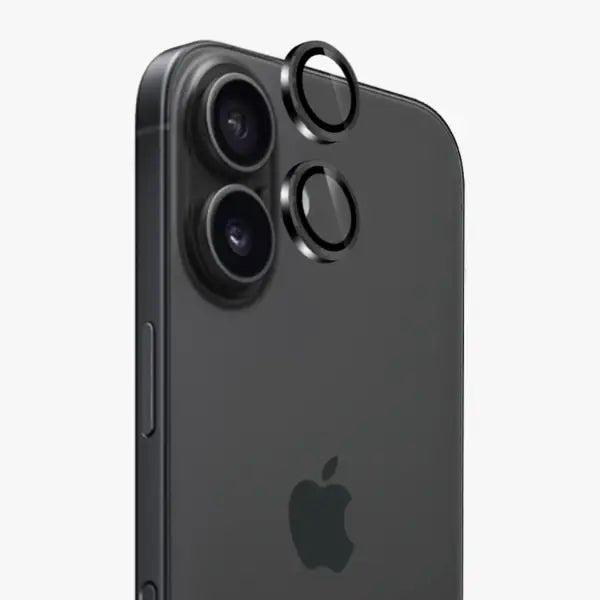 iPhone 16 Plus Scratch Protection Camera Lens Guard (Black) - GLASSOLOGY
