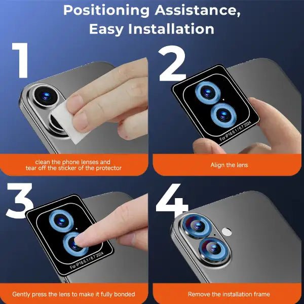 iPhone 16 Plus Scratch Protection Camera Lens Guard (Blue) - GLASSOLOGY