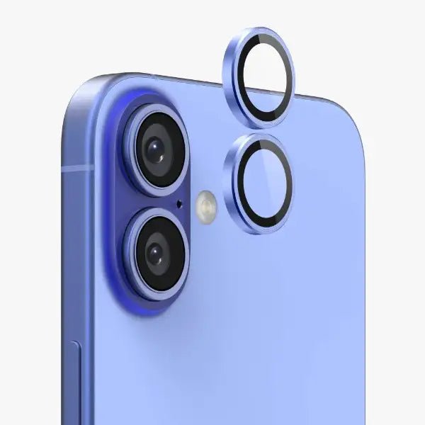 iPhone 16 Plus Scratch Protection Camera Lens Guard (Blue) - GLASSOLOGY
