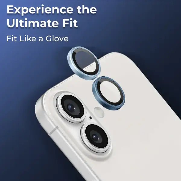 iPhone 16 Plus Scratch Protection Camera Lens Guard (Blue) - GLASSOLOGY