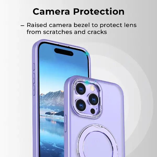 iPhone 16 Pro 360° Rotate Ring Stand MagSafe Case (Purple) - GLASSOLOGY