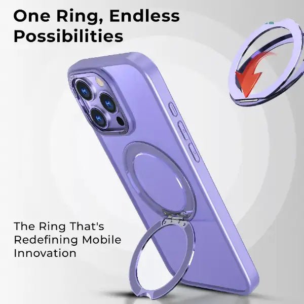 iPhone 16 Pro 360° Rotate Ring Stand MagSafe Case (Purple) - GLASSOLOGY