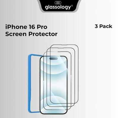 iPhone 16 Pro 3Pack Tempered Glass with Installer Frame - GLASSOLOGY