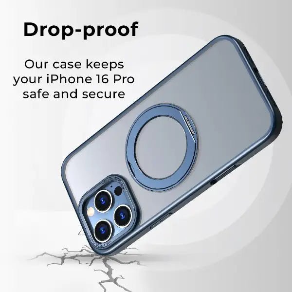 iPhone 16 Pro MagSafe Case Cover with 360° Ring Stand - GLASSOLOGY
