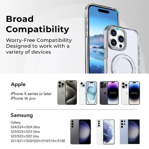 iPhone 16 Pro MagSafe Case Cover with 360° Rotate Ring Stand - Clear - GLASSOLOGY