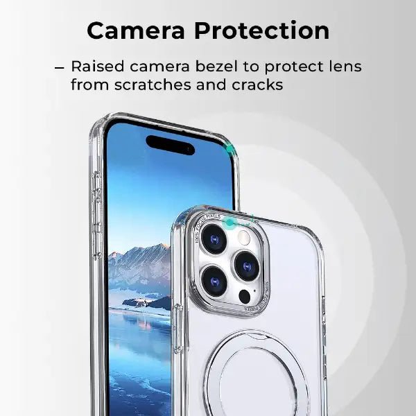 iPhone 16 Pro MagSafe Case Cover with 360° Rotate Ring Stand - Clear - GLASSOLOGY