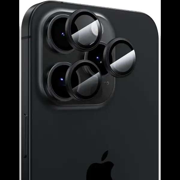 iPhone 16 Pro Scratch Protection Camera Lens Guard (Black) - GLASSOLOGY