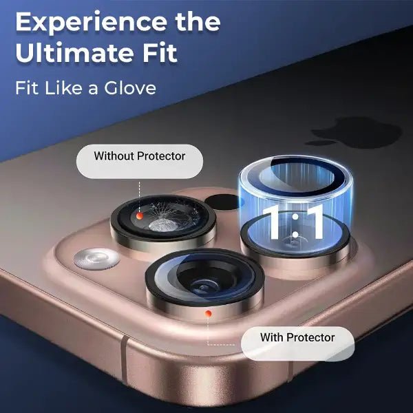 iPhone 16 Pro Scratch Protection Camera Lens Guard (Black) - GLASSOLOGY
