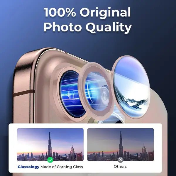 iPhone 16 Pro Scratch Protection Camera Lens Guard (Rose Gold) - GLASSOLOGY