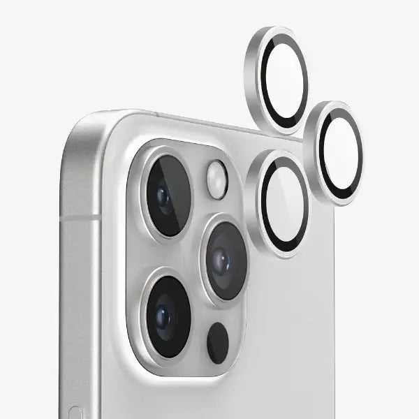 iPhone 16 Pro Scratch Protection Camera Lens Guard (Silver) - GLASSOLOGY