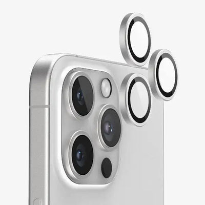 iPhone 16 Pro Scratch Protection Camera Lens Guard (Silver) - GLASSOLOGY