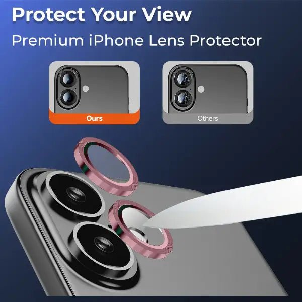 iPhone 16 Scratch Protection Camera Lens Guard (Pink) - GLASSOLOGY