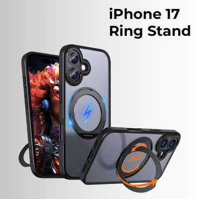 iPhone 17 360° Rotate Ring Stand Magsafe Case (Black) - GLASSOLOGY