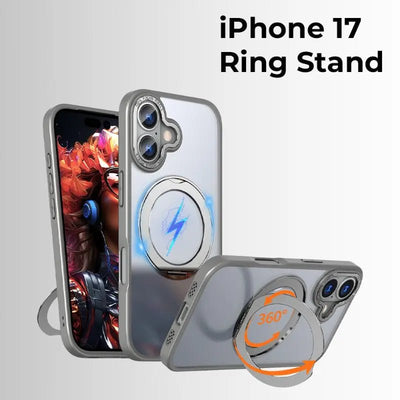 iPhone 17 360° Rotate Ring Stand Magsafe Case (Grey) - GLASSOLOGY