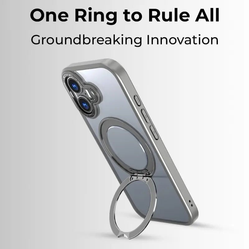 iPhone 17 360° Rotate Ring Stand Magsafe Case (Grey) - GLASSOLOGY