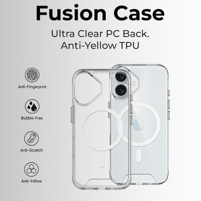 iPhone 17 Air Bundle [Magsafe Clear Case, Privacy Screen protector, 30 W Adapter) - GLASSOLOGY
