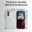 Phone case with 360° full protection feature on a gray background