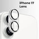 Phone lens with 'iPhone 17 Lens' text on a white background