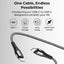 USB-C to USB-C cable with text 'One Cable, Endless Possibilities' on a light gray background