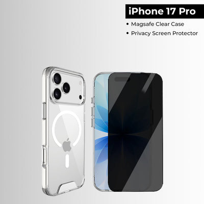 iPhone 17 Pro Bundle [Magsafe Clear Case, Privacy Screen protector] - GLASSOLOGY