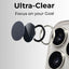 Camera lens filters with 'Ultra-Clear' text and 'Focus on your Goal' slogan on a gray background.