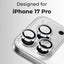 Phone case with camera lens protector for iPhone 17 Pro on a light gray background