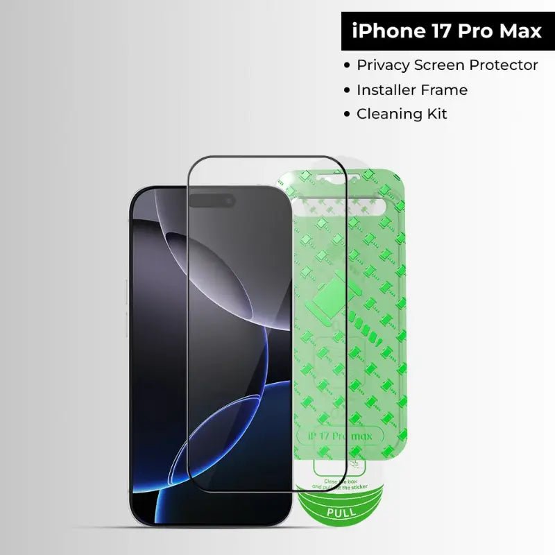 iPhone 17 Pro Max 9H Tempered Glass Screen Protector with installer kit - GLASSOLOGY