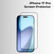 Screen protector for iPhone 17 Pro on a light gray background