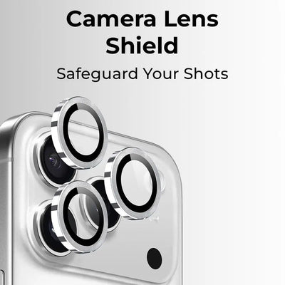 Camera lens shield with text 'Camera Lens Shield Safeguard Your Shots' on a white background