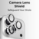 Camera lens shield with text 'Camera Lens Shield Safeguard Your Shots' on a white background