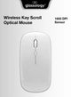 Key Scroll Bluetooth 5 & USB 2.4G Wireless Mouse(White) - GLASSOLOGY