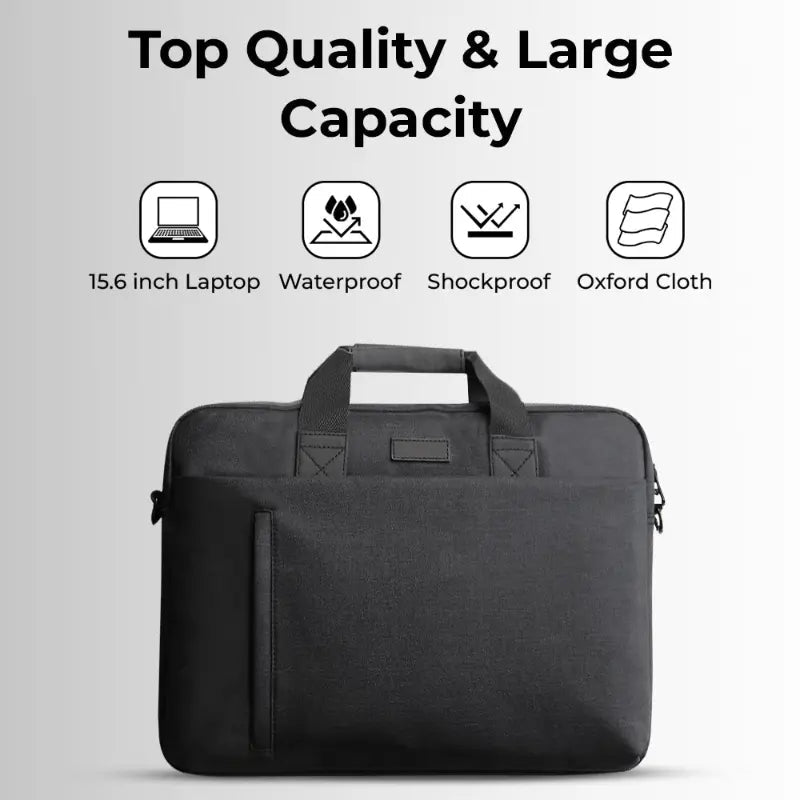 Laptop Bag for 15–16 Inch Laptops (Black) | Slim & Durable Carry Case - GLASSOLOGY