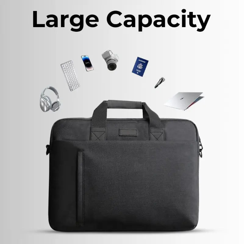 Laptop Bag for 15–16 Inch Laptops (Black) | Slim & Durable Carry Case - GLASSOLOGY