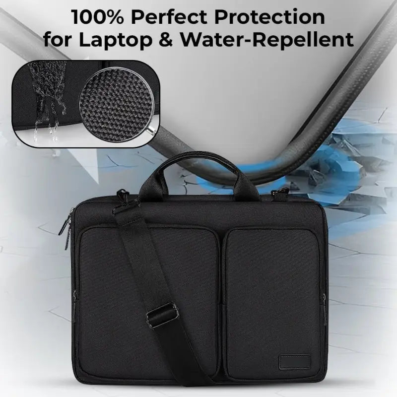 Laptop Bag for 15.4" Laptops – Lightweight Protective Design (Black) - GLASSOLOGY