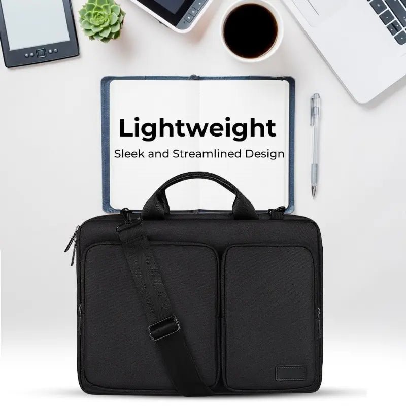 Laptop Bag for 15.4" Laptops – Lightweight Protective Design (Black) - GLASSOLOGY