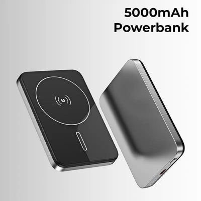 MagSafe Mini Power Bank 5000mAh (Silver) - GLASSOLOGY