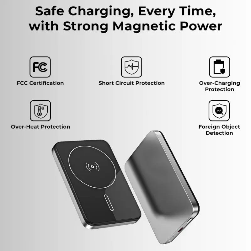 MagSafe Mini Power Bank 5000mAh (Silver) - GLASSOLOGY