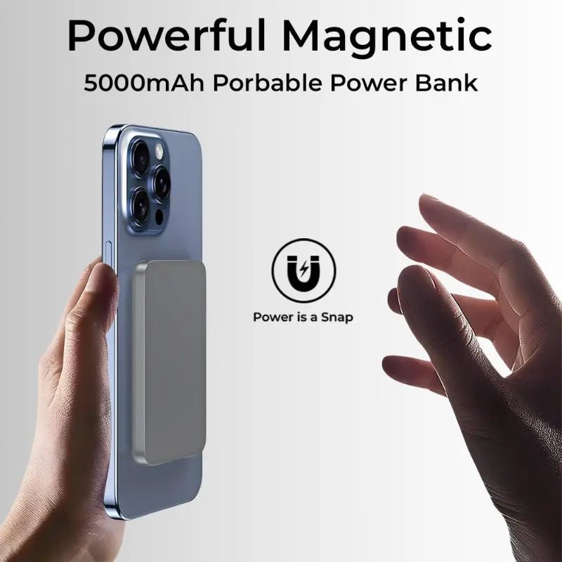 MagSafe Mini Power Bank 5000mAh (Silver) - GLASSOLOGY
