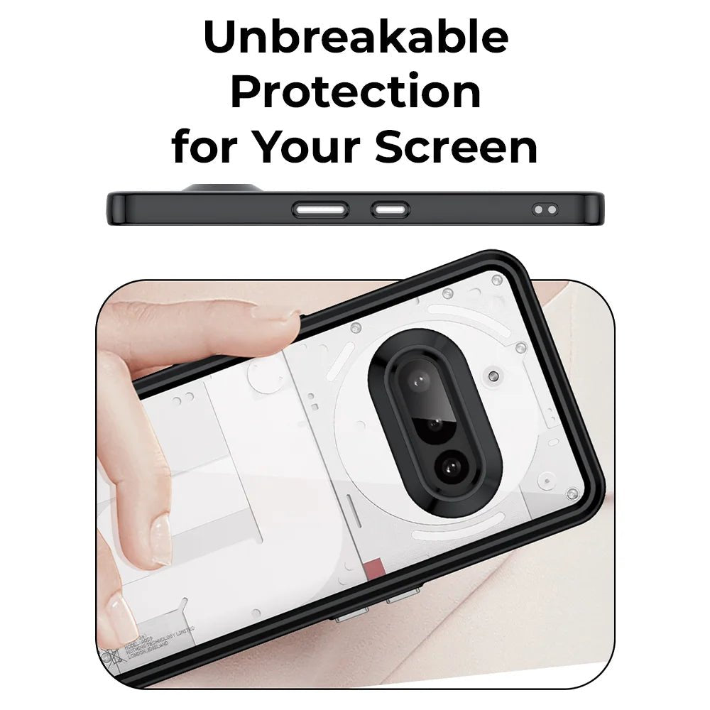 Nothing Phone(3a) Bundle Black Clear Case & Screen Protector - GLASSOLOGY