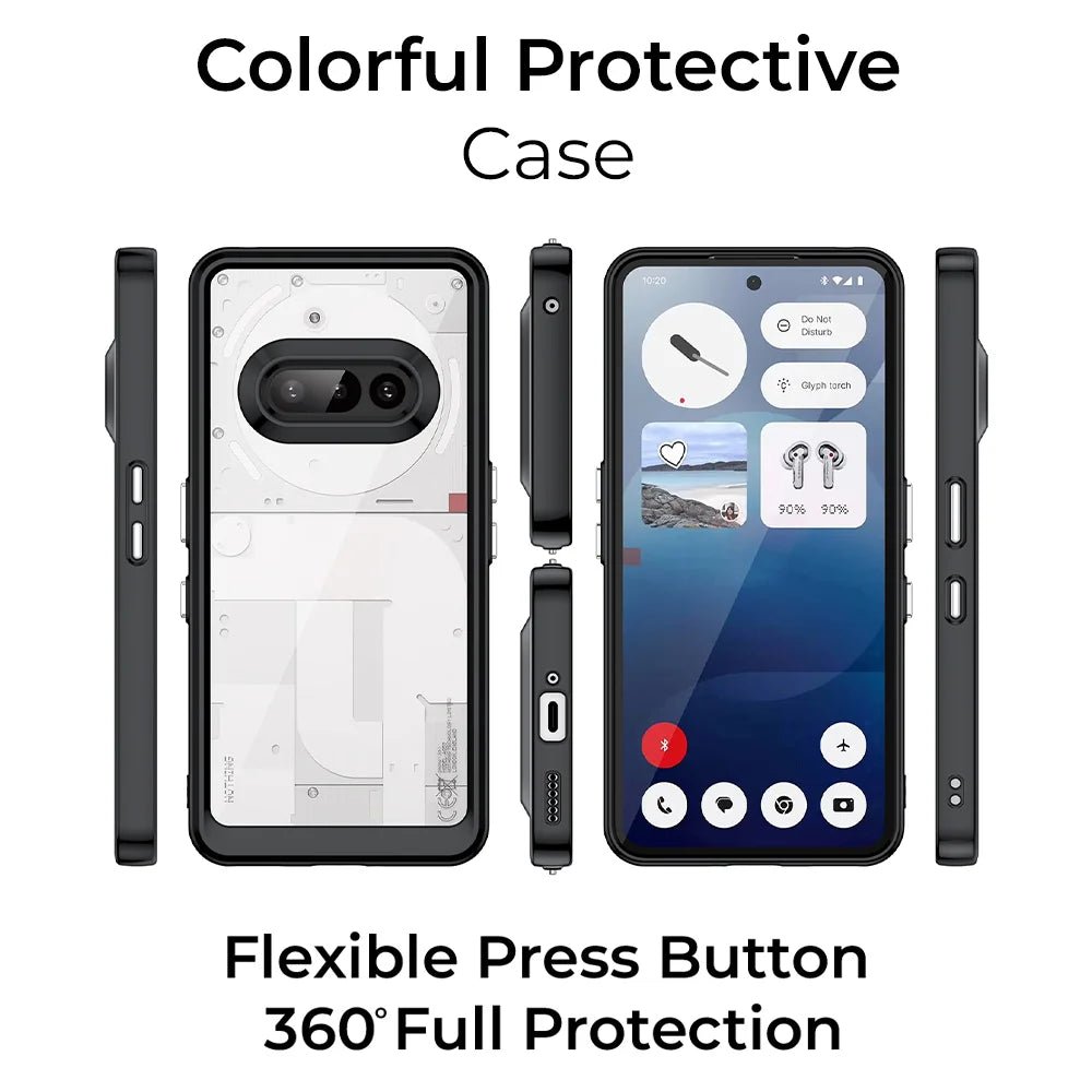 Nothing Phone(3a) Bundle Black Clear Case & Screen Protector - GLASSOLOGY