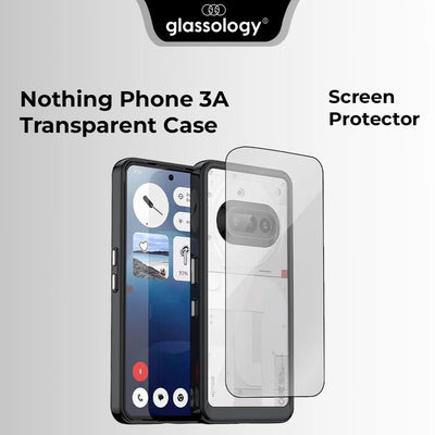Nothing Phone(3a) Bundle Black Clear Case & Screen Protector - GLASSOLOGY