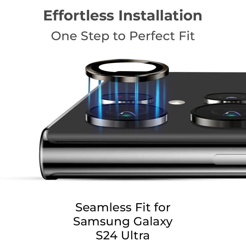 Samsung Galaxy S24 Ultra Camera Lens Guard - (Black) - GLASSOLOGY