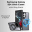 Samsung Galaxy S24 Ultra MagSafe Case Sleek Black 360° rotate ring stand. - GLASSOLOGY