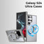 Samsung Galaxy S24 Ultra MagSafe Case Sleek Grey 360° rotate ring stand. - GLASSOLOGY